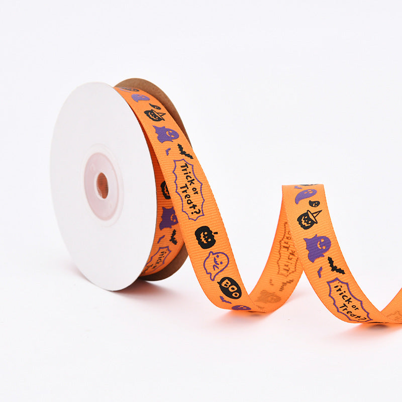 Wholesale New Halloween Webbing 1cm Spot Holiday Decoration Small Roll Ribbon Jewelry Gift Box